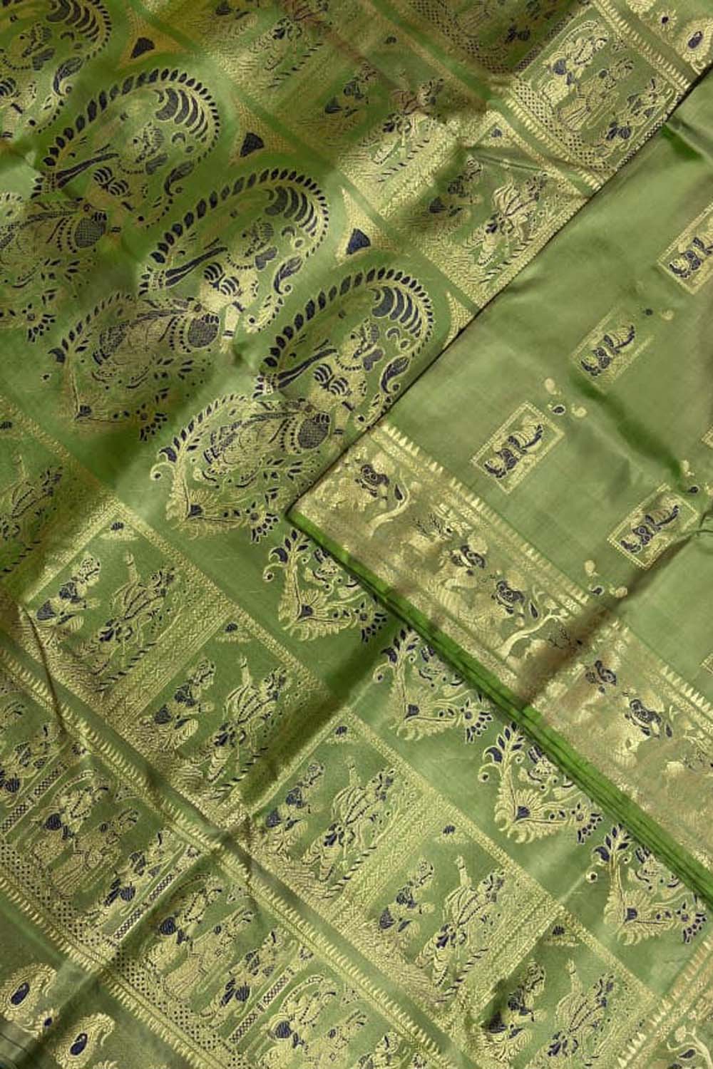 Green Handloom Swarnachari Pure Silk Saree