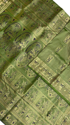 Green Handloom Swarnachari Pure Silk Saree
