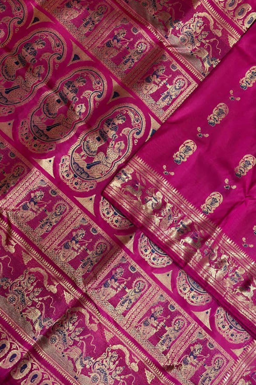 Pink Handloom Swarnachari Pure Silk Saree