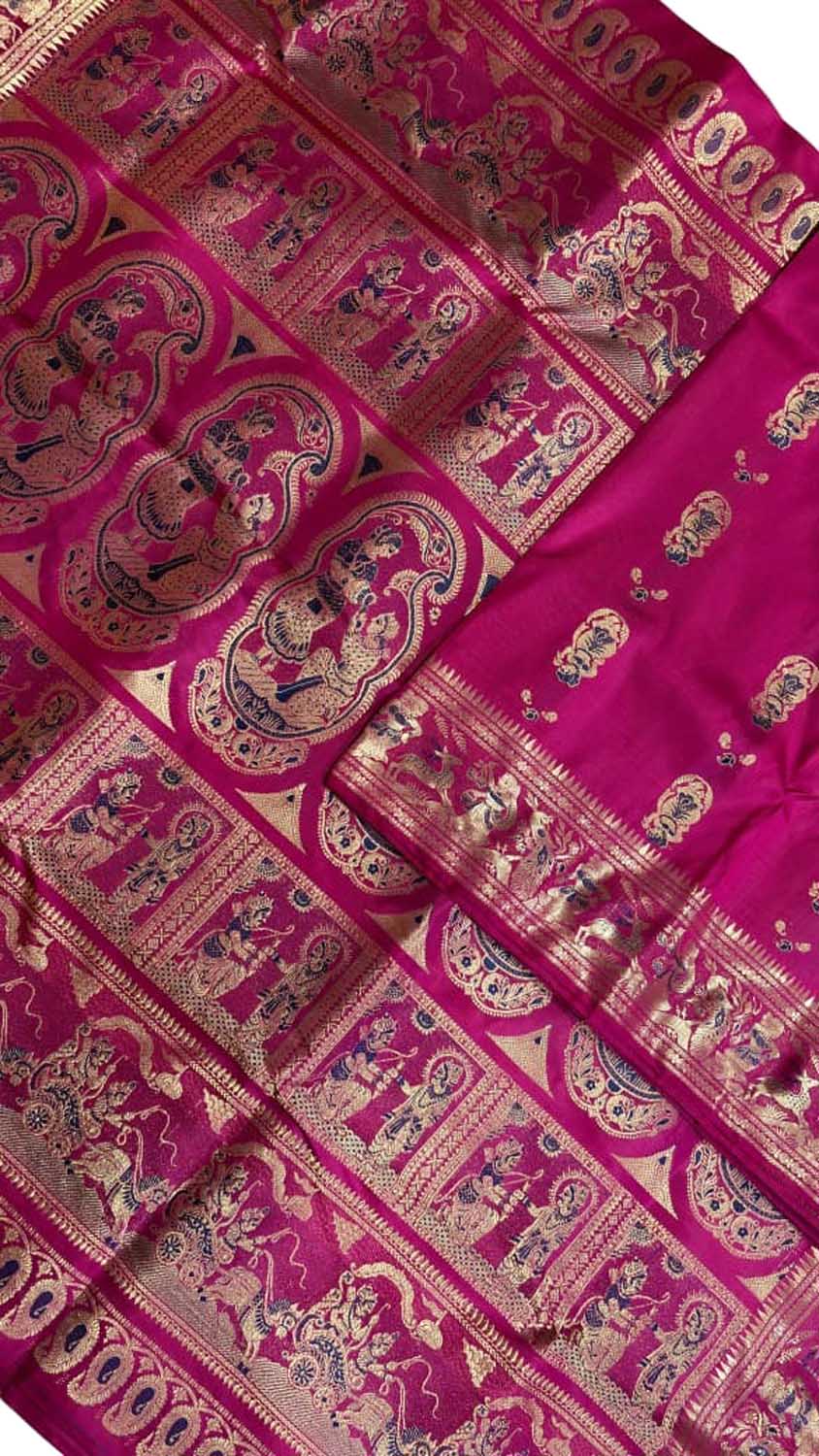 Pink Handloom Swarnachari Pure Silk Saree