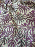 Off White Kashmiri Needle Work Pure Pashmina Shawl — Floral Jaal, Festive
