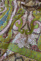 Green Kashmiri Needle Work Pure Pashmina Shawl — Floral Embroidery, Festive