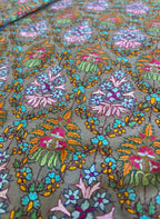 Multicolor Kashmiri Needle Work Pure Pashmina Shawl — Botanical, Heritage