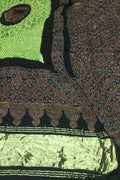 Green Ajrakh Modal Silk Suit With Hand Bandhej Dupatta And Bottom - Luxurion World