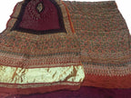 Maroon Ajrakh Modal Silk Suit With Hand Bandhej Dupatta And Bottom - Luxurion World