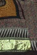 Brown Ajrakh Modal Silk Suit With Hand Bandhej Dupatta And Bottom - Luxurion World