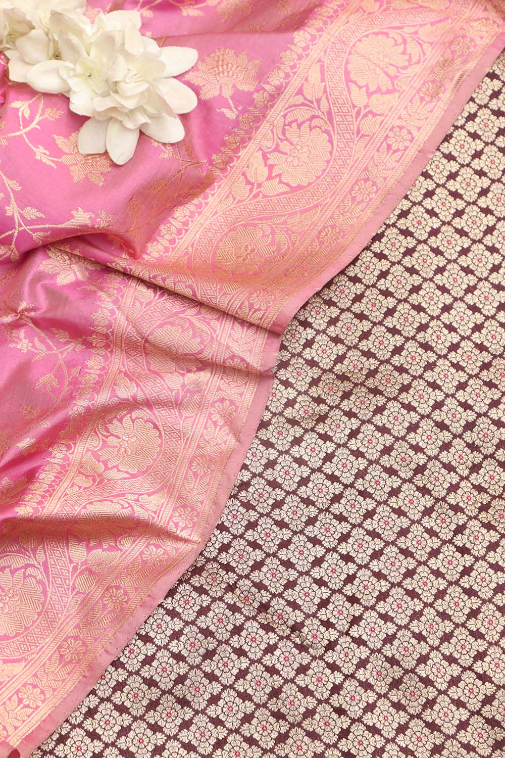 Elegant Maroon Banarasi Handloom Pure Katan Silk Suit With Banarasi Handloom Pure Katan Silk Dupatta - Luxurion World