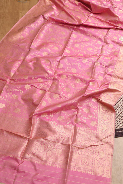 Elegant Maroon Banarasi Handloom Pure Katan Silk Suit With Banarasi Handloom Pure Katan Silk Dupatta - Luxurion World