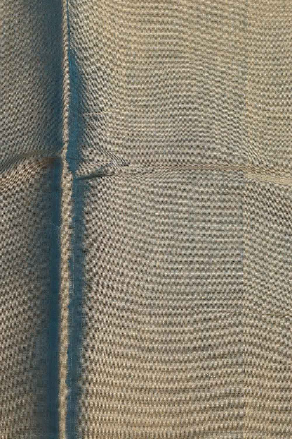 Stunning Blue Chanderi Handloom Plain Tissue Silk Suit With Banarasi Handloom Pure Katan Silk Dupatta - Luxurion World