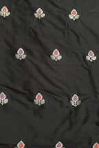 Stunning Black Banarasi Handloom Pure Katan Silk Meenakari Suit With Banarasi Handloom Pure Katan Silk Dupatta - Luxurion World