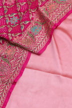 Pink Satin Silk Suit With Pink Banarasi Bandhani Pure Georgette Dupatta - Luxurion World