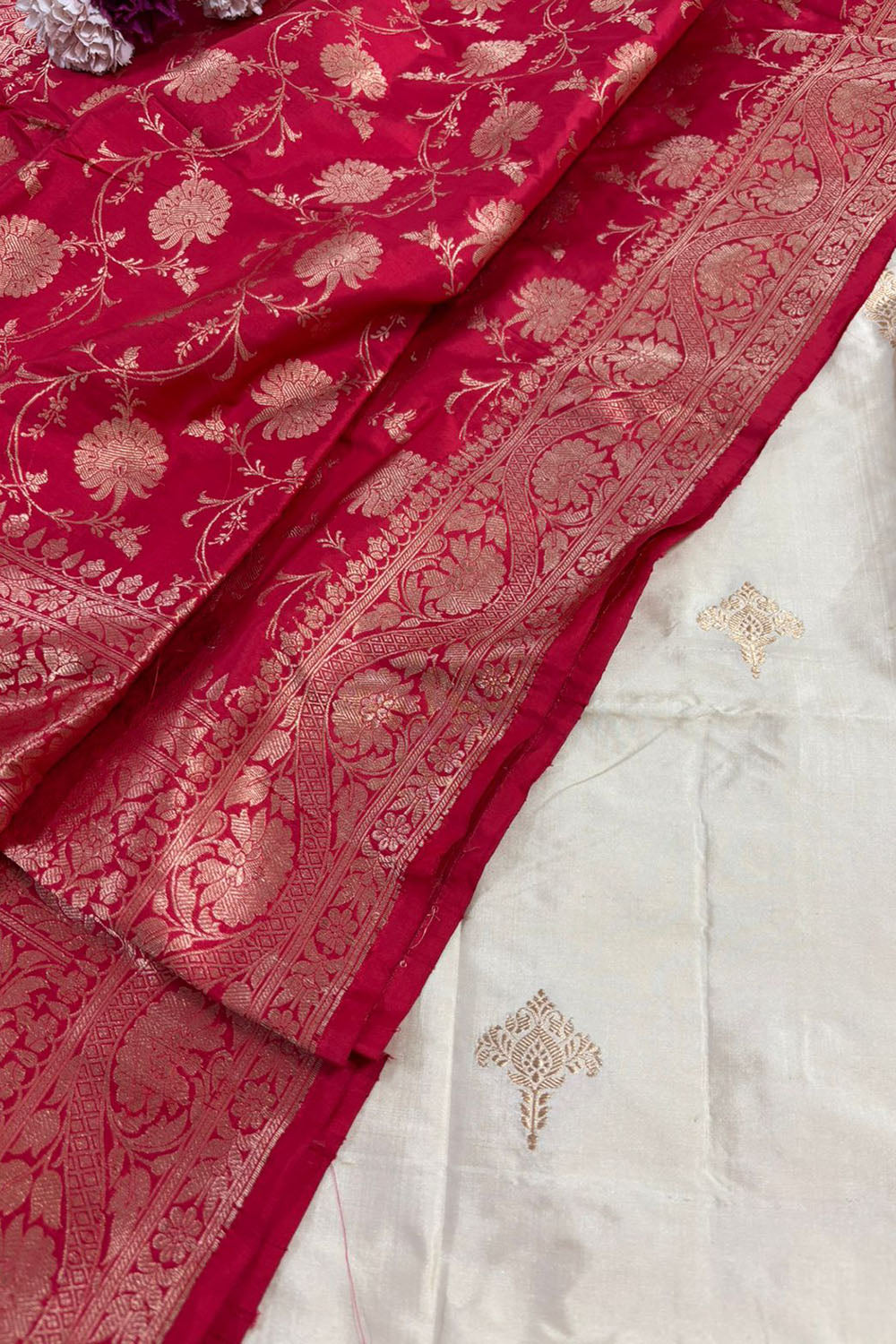 Elegant Pastel Banarasi Handloom Pure Katan Silk Suit With Banarasi Handloom Pure Katan Silk Dupatta - Luxurion World