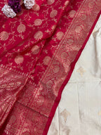 Elegant Pastel Banarasi Handloom Pure Katan Silk Suit With Banarasi Handloom Pure Katan Silk Dupatta - Luxurion World