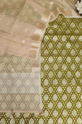 Green Banarasi Chanderi Silk Suit With Dyeable Banarasi Handloom Tissue Silk Dupatta - Luxurion World