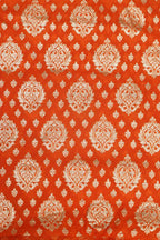 Elegant Orange Banarasi Chanderi Silk Suit With Dyeable Banarasi Handloom Tissue Silk Dupatta - Luxurion World