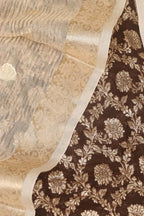 Elegant Brown Banarasi Chanderi Silk Suit With Dyeable Banarasi Handloom Tissue Silk Dupatta - Luxurion World