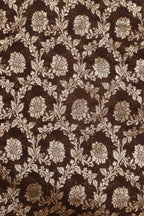 Elegant Brown Banarasi Chanderi Silk Suit With Dyeable Banarasi Handloom Tissue Silk Dupatta - Luxurion World