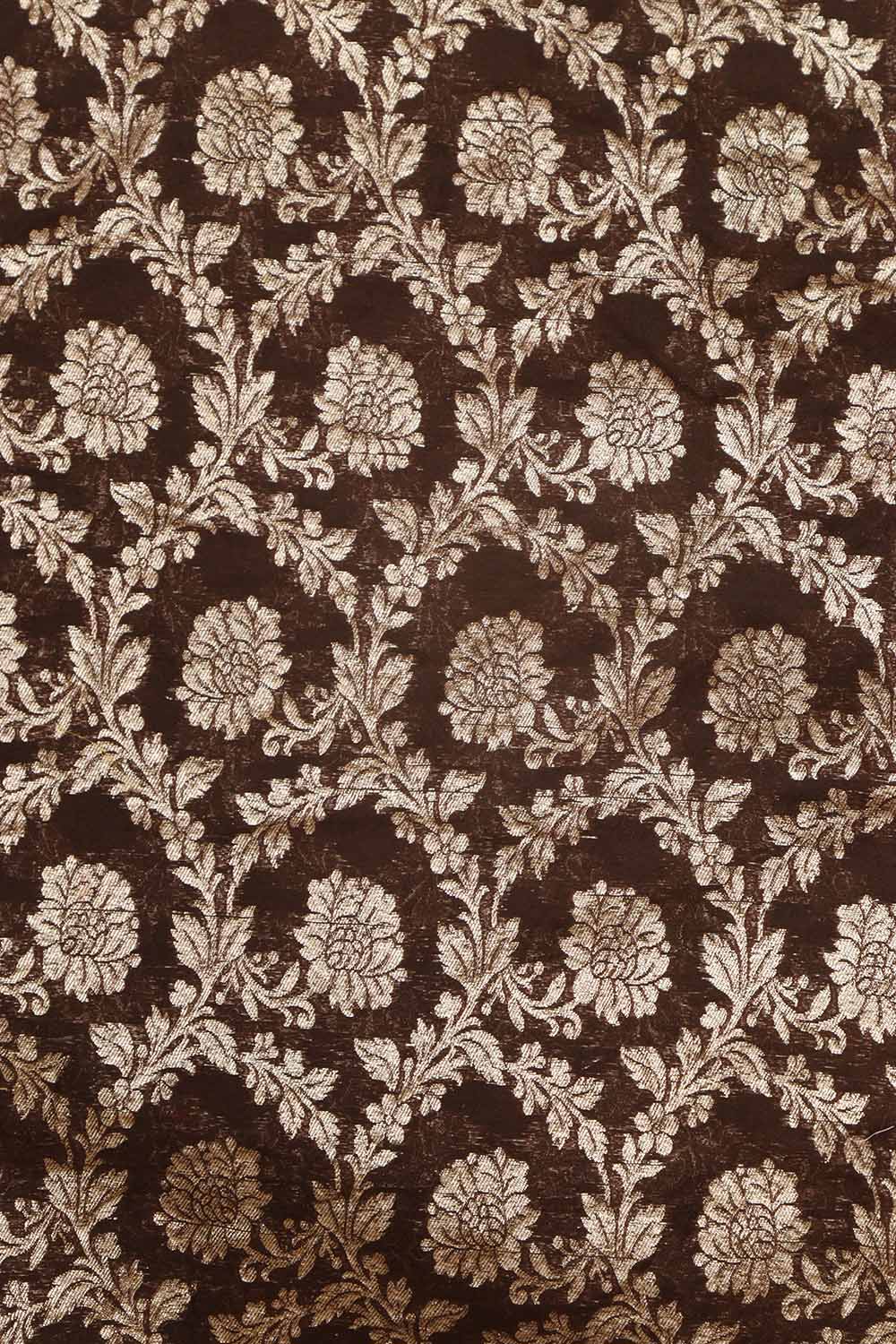 Elegant Brown Banarasi Chanderi Silk Suit With Dyeable Banarasi Handloom Tissue Silk Dupatta - Luxurion World