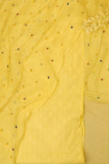Yellow Pure Cotton Handloom Banarasi Suit With Banarasi Handloom Mul Cotton Dupatta - Luxurion World