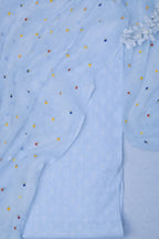 Blue Pure Cotton Handloom Banarasi Suit With Banarasi Handloom Mul Cotton Dupatta - Luxurion World