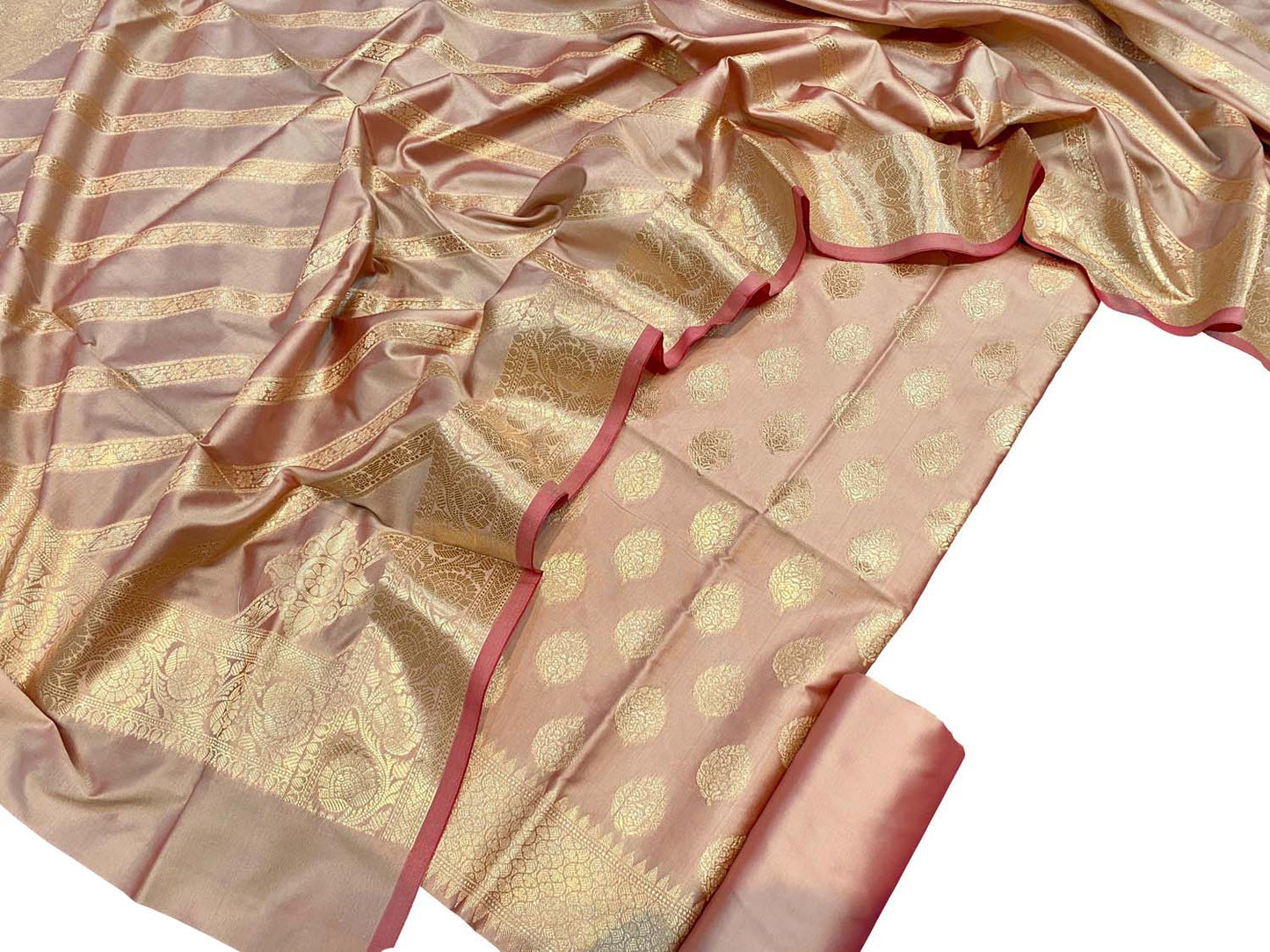 Stunning Pink Banarasi Silk Suit Set - Luxurion World