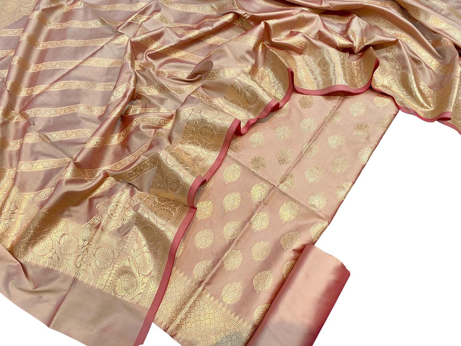Stunning Pink Banarasi Silk Suit Set - Luxurion World