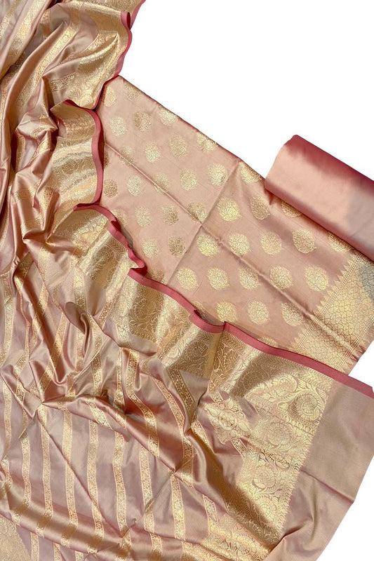 Stunning Pink Banarasi Silk Suit Set - Luxurion World