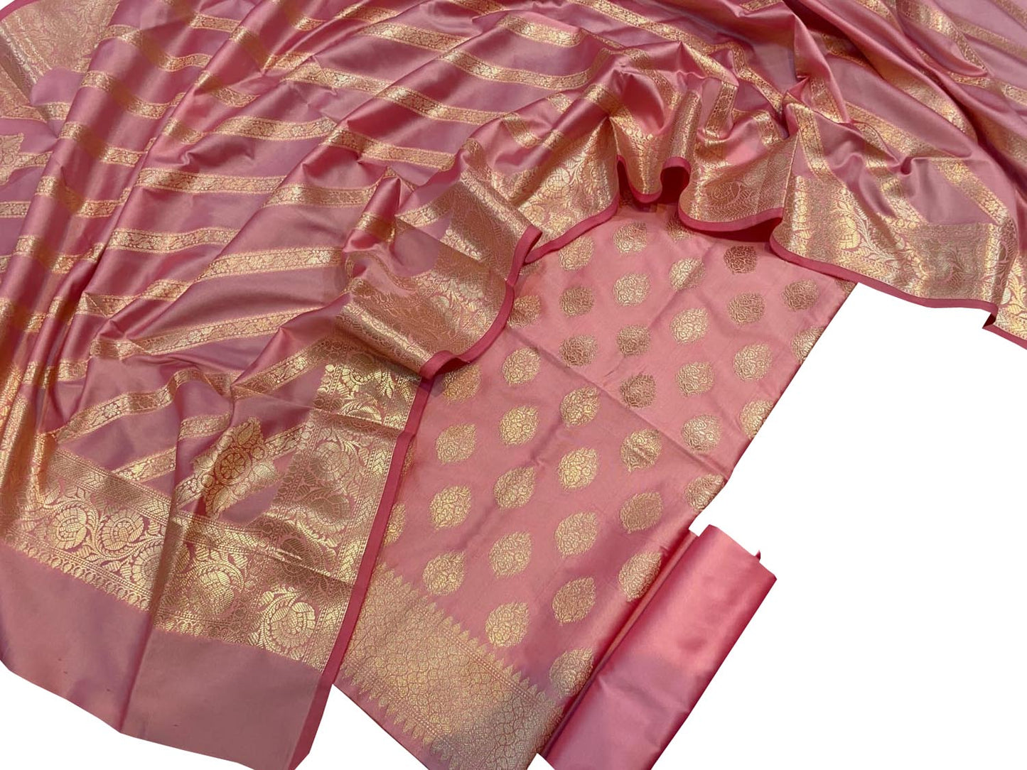 Stunning Pink Banarasi Silk Suit Set - Luxurion World