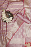 Elegant Purple Banarasi Silk Suit - Luxurion World