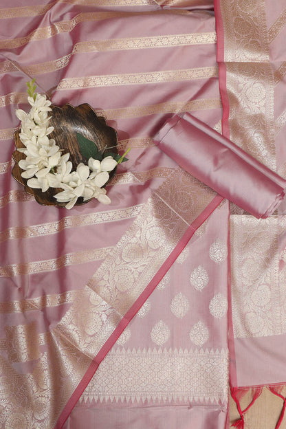 Elegant Purple Banarasi Silk Suit - Luxurion World