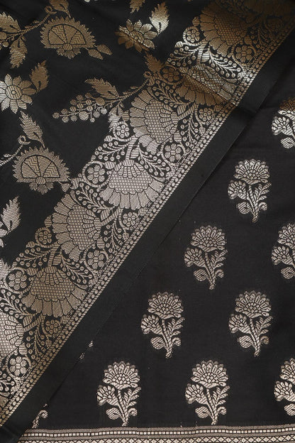 Elegant Black Banarasi Silk Suit - Luxurion World