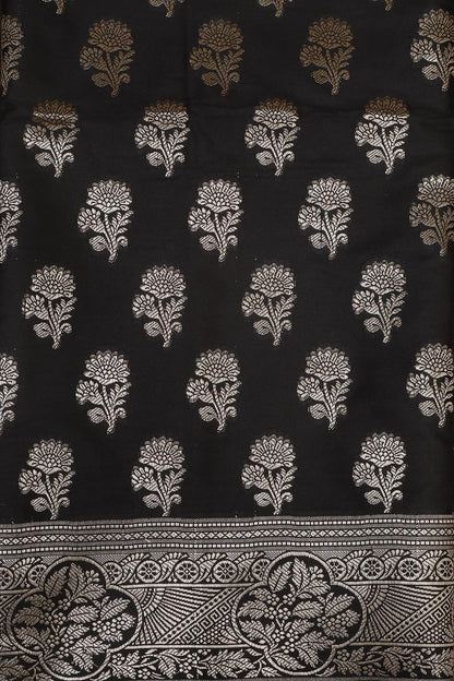 Elegant Black Banarasi Silk Suit - Luxurion World