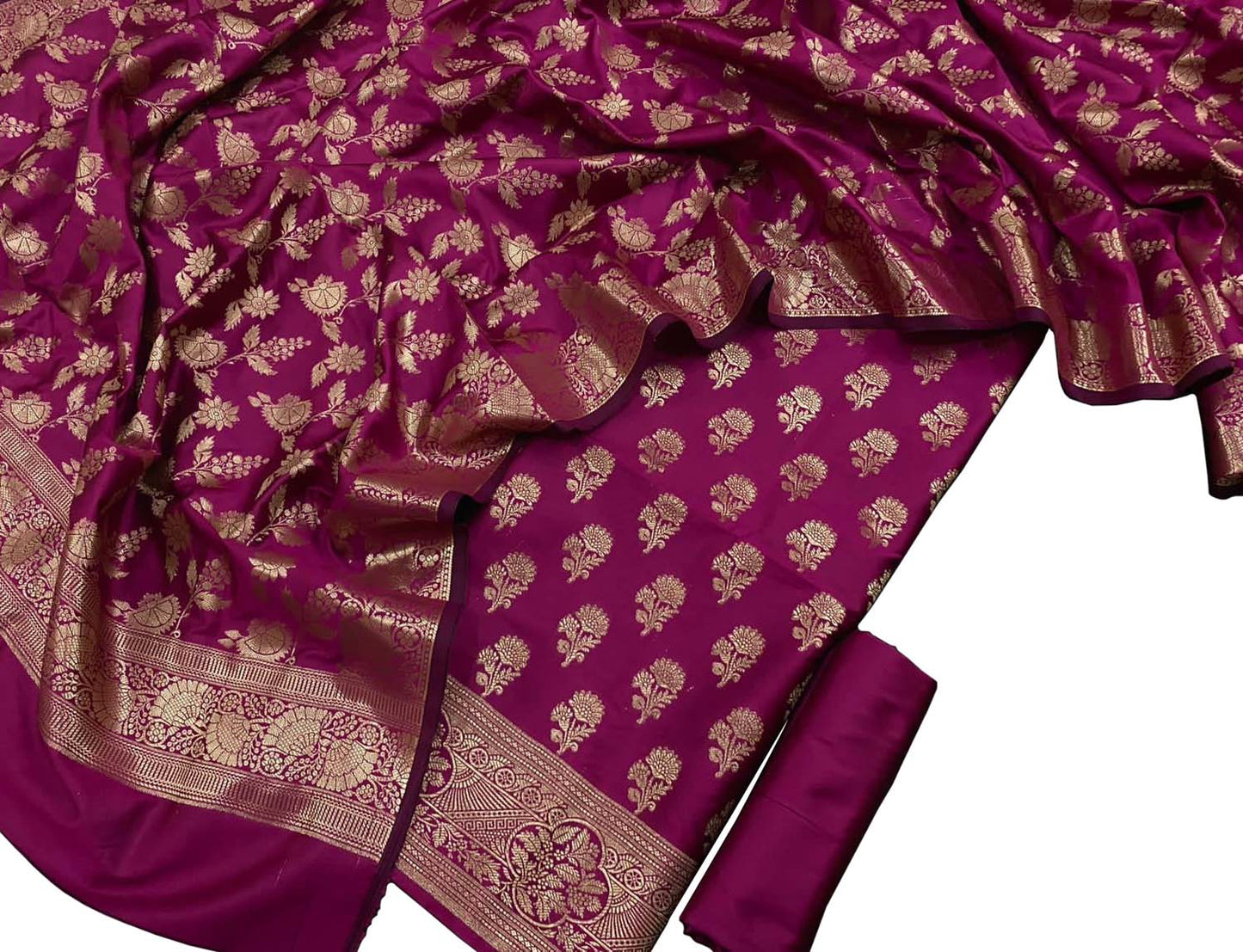 Pretty in Pink: Banarasi Silk Suit - Luxurion World