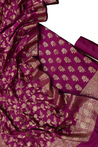 Pretty in Pink: Banarasi Silk Suit - Luxurion World