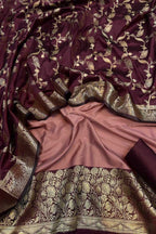 Stunning Onion Pink Banarasi Silk Unstitched Three Piece Suit Set - Luxurion World