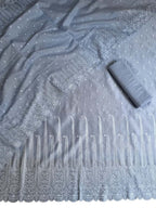 Graceful Grey Chikankari Chanderi Suit: Unstitched Three-Piece Set - Luxurion World