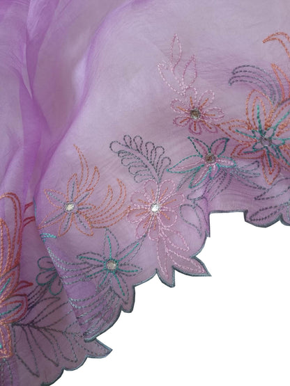 Exquisite Purple Banarasi Embroidered Chanderi Silk Suit - Luxurion World