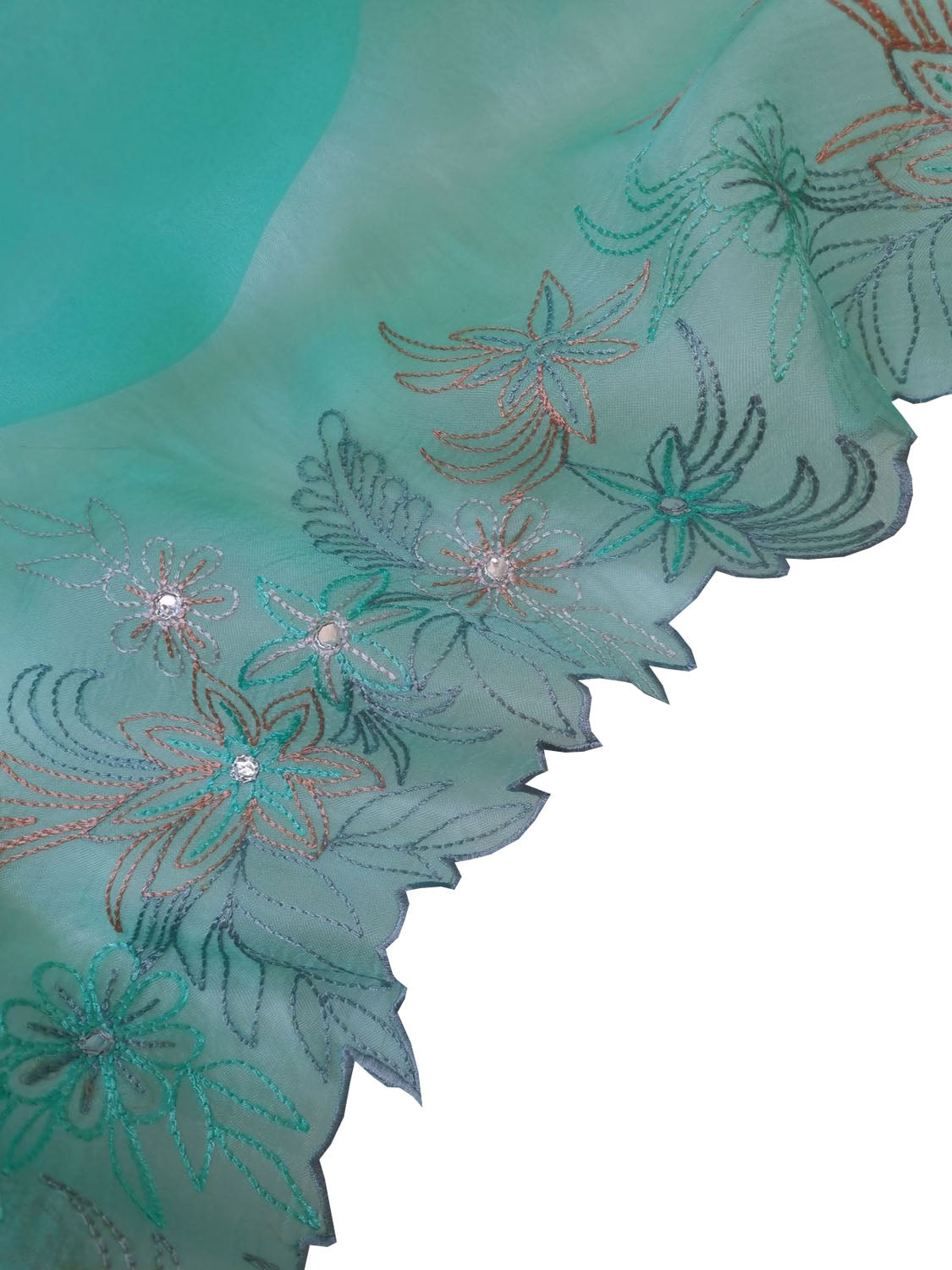 Blue Banarasi Embroidered Chanderi Silk Suit with Mirror Work - Luxurion World