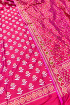 Pink Pure Katan Silk Banarasi Handloom Meenakari Suit Set - Luxurion World