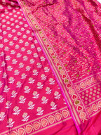 Pink Pure Katan Silk Banarasi Handloom Meenakari Suit Set - Luxurion World