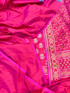 Pink Pure Katan Silk Banarasi Handloom Meenakari Suit Set - Luxurion World