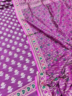Purple Pure Katan Silk Banarasi Handloom Meenakari Suit Set - Luxurion World