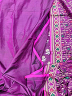Purple Pure Katan Silk Banarasi Handloom Meenakari Suit Set - Luxurion World