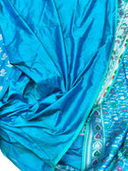 Blue Pure Katan Silk Banarasi Handloom Meenakari Suit Set - Luxurion World