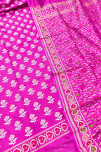 Pink Pure Katan Silk Banarasi Handloom Meenakari Suit Set - Luxurion World