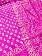 Pink Pure Katan Silk Banarasi Handloom Meenakari Suit Set - Luxurion World