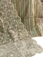 Green Banarasi Pure Rangkat Tissue Suit With Embroidered Tissue Dupatta - Luxurion World