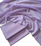 Elegant Purple Banarasi Chanderi Silk Suit - Luxurion World