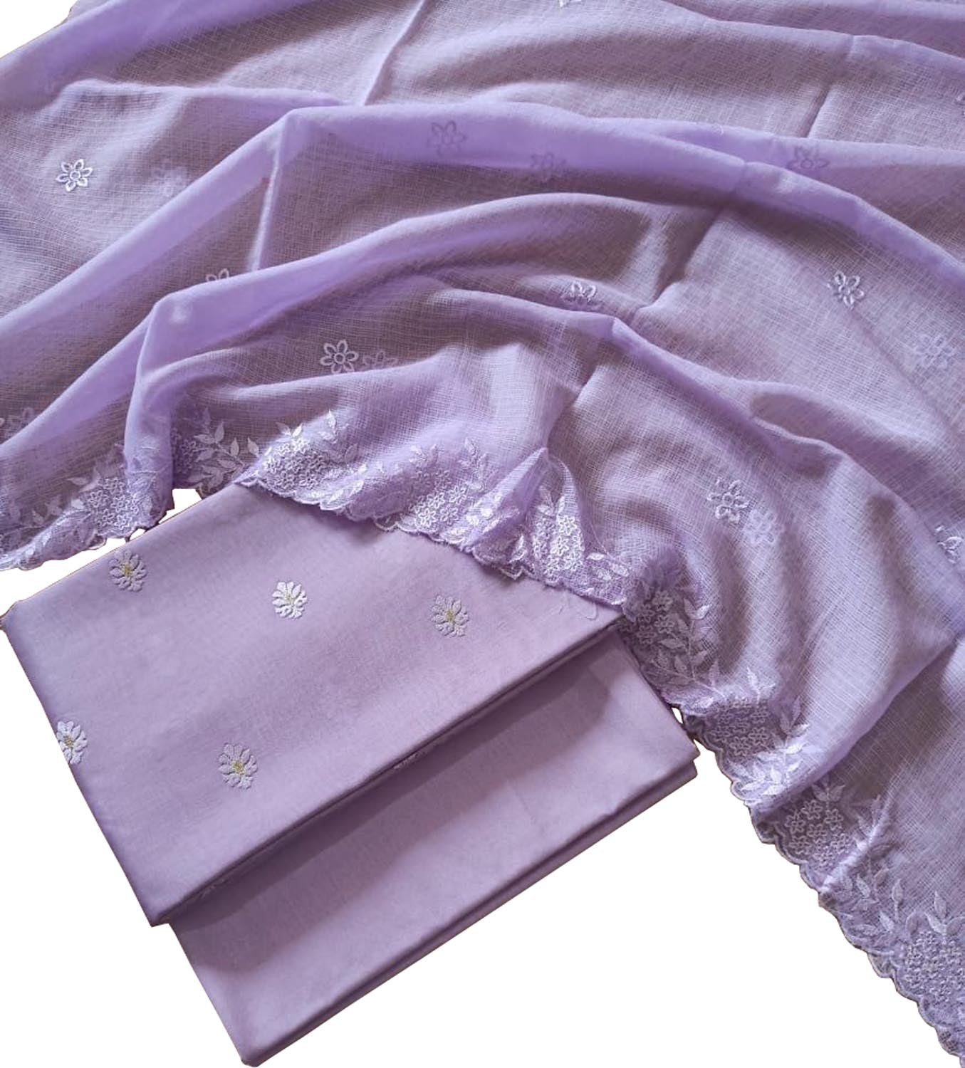 Elegant Purple Banarasi Chanderi Silk Suit - Luxurion World