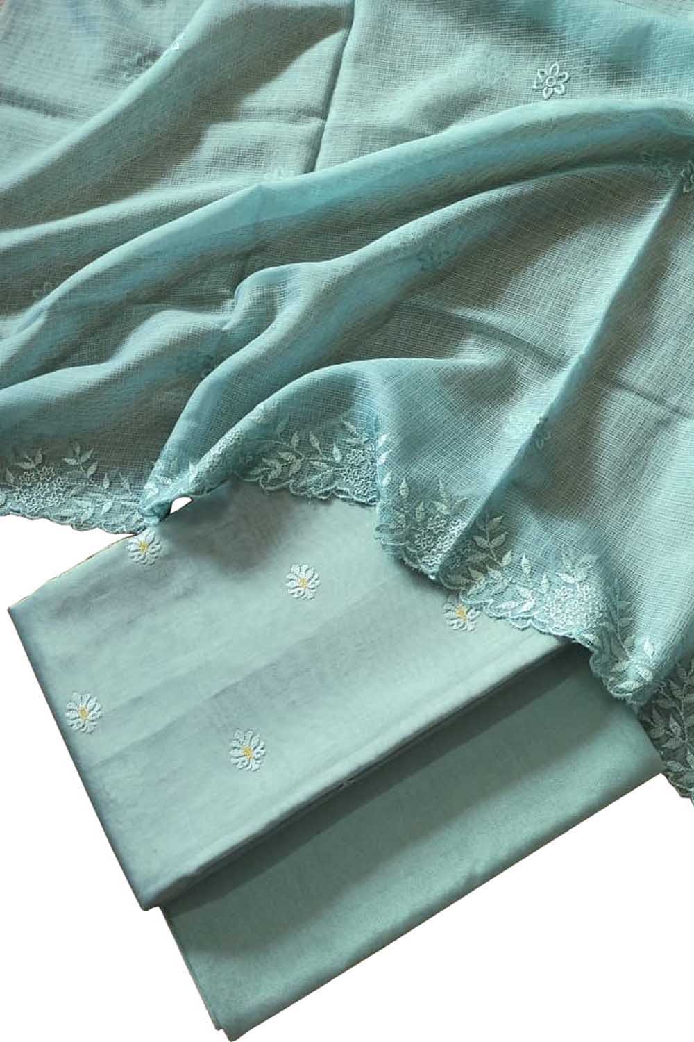 Elegant Green Banarasi Chanderi Silk Suit - Luxurion World